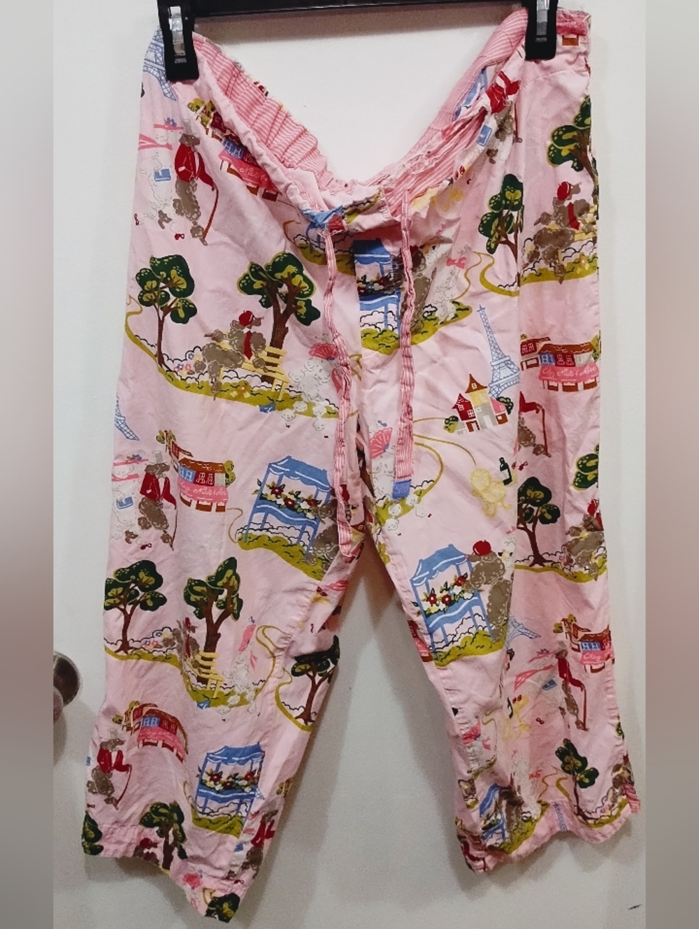 Nick & Nora "Poodles in Paris" themed pajama lPajama Bottoms Pants.